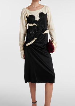 Maison Margiela Spliced Gathered Jersey Midi Dress 2