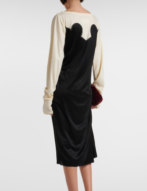 Maison Margiela Spliced Gathered Jersey Midi Dress 3
