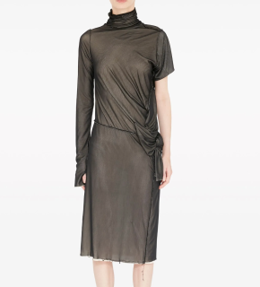 Maison Margiela Asymmetric Ruched Midi Dress 5