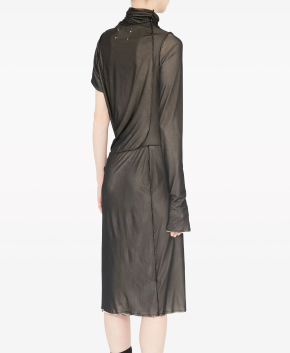 Maison Margiela Asymmetric Ruched Midi Dress 2