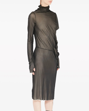 Maison Margiela Asymmetric Ruched Midi Dress 2