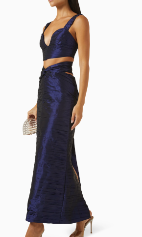 Sandra Mansour Méditerranéenne Draped Maxi Skirt in Taffeta 3