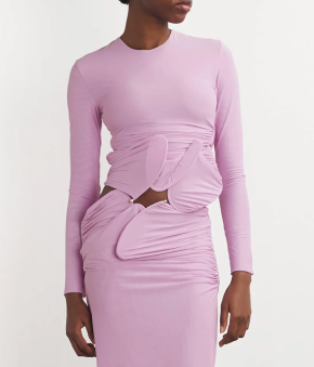 Christopher Esber Venus Looped Ruched Stretch-Jersey Top 5