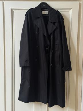 Saint Laurent Black Cotton Trench Coat 2