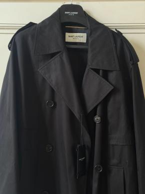 Saint Laurent Black Cotton Trench Coat 3