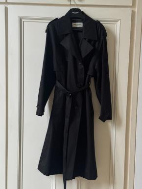Saint Laurent Black Cotton Trench Coat 4