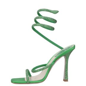 Rene Caovilla Cleo Crystal-embellished Satin Sandals 2