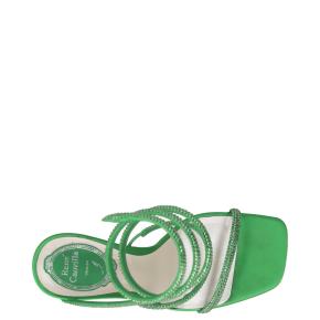 Rene Caovilla Cleo Crystal-embellished Satin Sandals 8