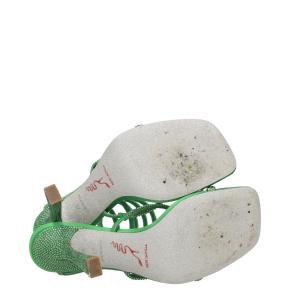 Rene Caovilla Cleo Crystal-embellished Satin Sandals 7