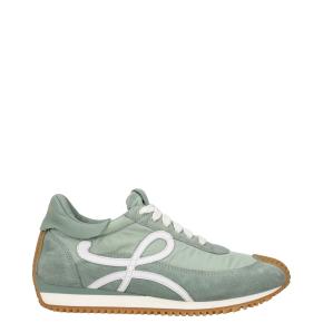 Loewe Flow Runner in Suede & Nylon Light Green Low Top Trainers 4