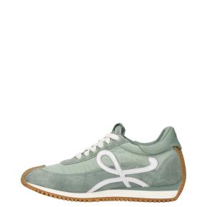 Loewe Flow Runner in Suede & Nylon Light Green Low Top Trainers 2