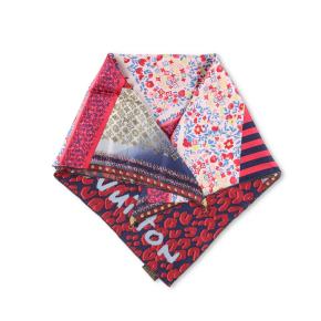 Louis Vuitton Red Printed Tresor Silk Square Scarf 2