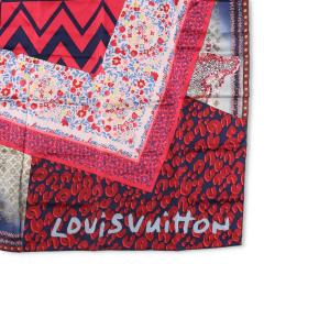 Louis Vuitton Red Printed Tresor Silk Square Scarf 4