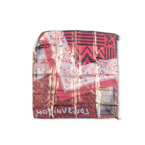 Louis Vuitton Red Printed Tresor Silk Square Scarf 5