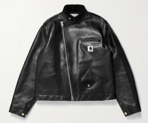 Sacai X Carhartt Wip Cotton Corduroy-Trimmed Leather Jacket 16
