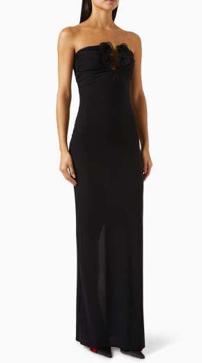 Magda Butrym Strapless Floral Appliqué Maxi Dress 4