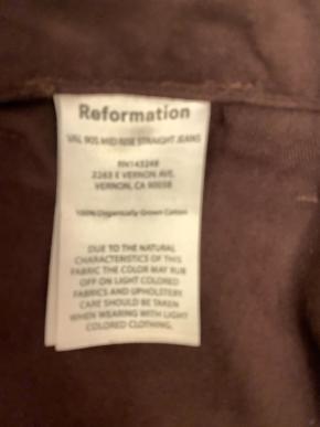 Reformation Organic Cotton Brown Jeans 8