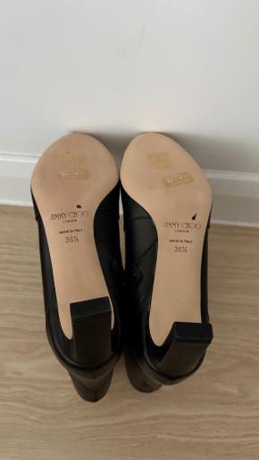 Jimmy Choo Black Leather Minori 65  JC Ankle Boots 5