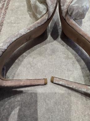 Valentino Blush Velvet Heeled Sandals 8
