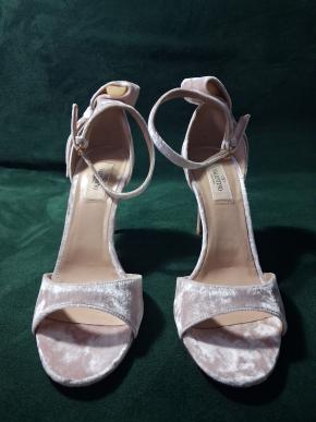 Valentino Blush Velvet Heeled Sandals 7