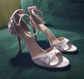 Valentino Blush Velvet Heeled Sandals 2