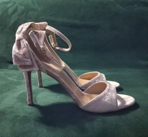 Valentino Blush Velvet Heeled Sandals 3