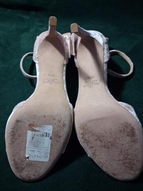 Valentino Blush Velvet Heeled Sandals 5