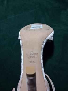 Valentino Blush Velvet Heeled Sandals 6