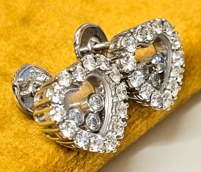 Chopard White Gold Happy Diamond Heart Earrings 4