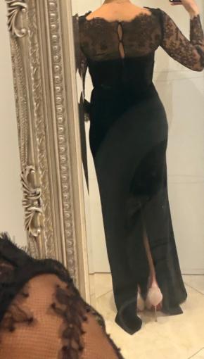 Roland Mouret Black Velvet Lace Detail Gown 2026 3