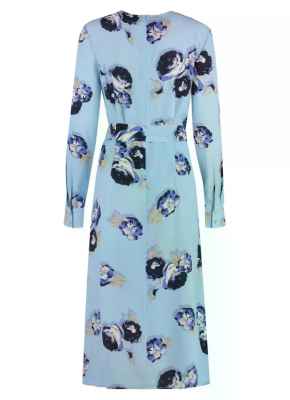 St. John  Floral-printed Long-sleeve Dress 5
