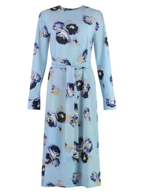 St. John  Floral-printed Long-sleeve Dress 5