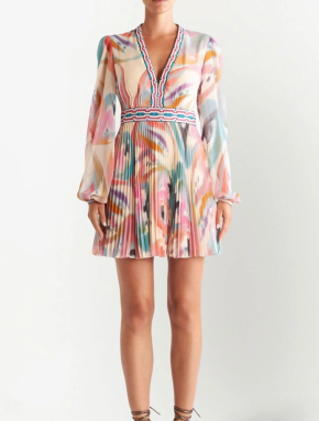 Etro Paisley-Print V-Neck Minidress 3