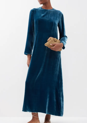 Asceno Jodie Velvet Midi Dress 2