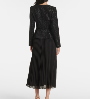 Self Portrait Faux-pearl Button Midi Dress in Boucle 2