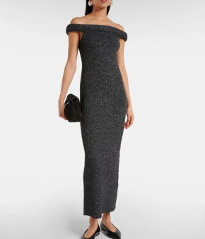 Toteme Off-Shoulder Knit Maxi Dress 2