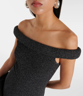 Toteme Off-Shoulder Knit Maxi Dress 6