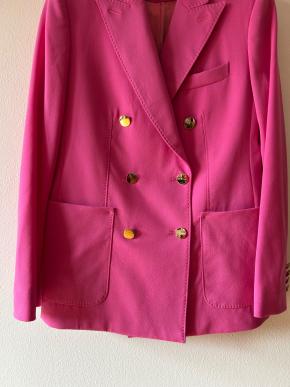 MaxMara Pink Double Breasted Mohair Blend Wool Blazer 3
