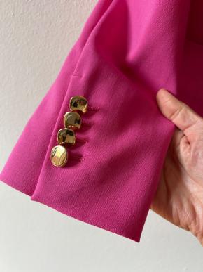 MaxMara Pink Double Breasted Mohair Blend Wool Blazer 6