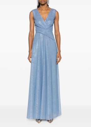 Talbot Runhof Draped Voile Maxi Dress 5