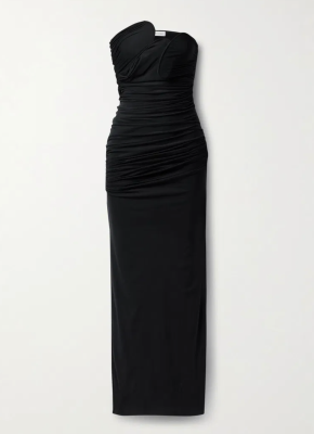 Christopher Esber Encompassed Strapless Ruched Jersey Maxi Dress 2