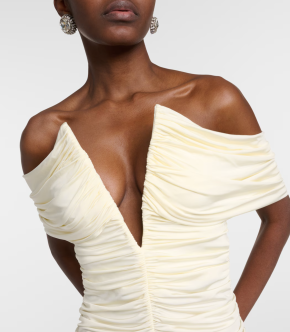 Magda Butrym Draped Off-Shoulder Minidress 5