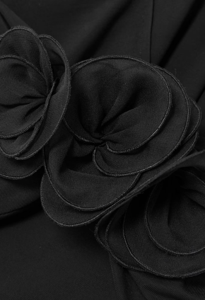 Magda Butrym Floral-Appliquéd Silk Georgette-Trimmed Jersey Trousers 5