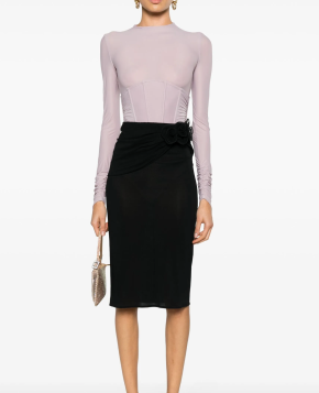 Magda Butrym Floral-Appliqué Pencil Skirt 3