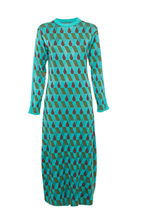 La DoubleJ Diamond-Pattern Midi Dress 2