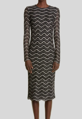 St. John Striped Midi Length Dress 5