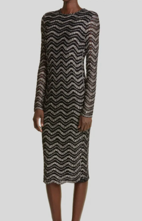 St. John Striped Midi Length Dress 3