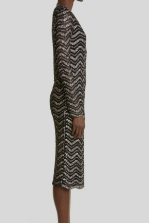 St. John Striped Midi Length Dress 2