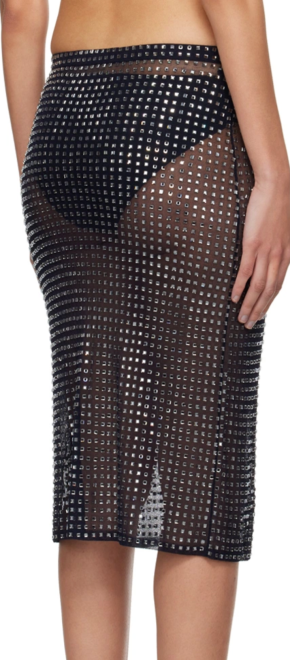 Christopher Esber Navy Cristalla Midi Skirt 5