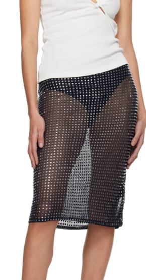 Christopher Esber Navy Cristalla Midi Skirt 2